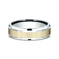 The Duke Men's Wedding Band in 14K Yellow and White Gold - 6mm Width by Benchmark