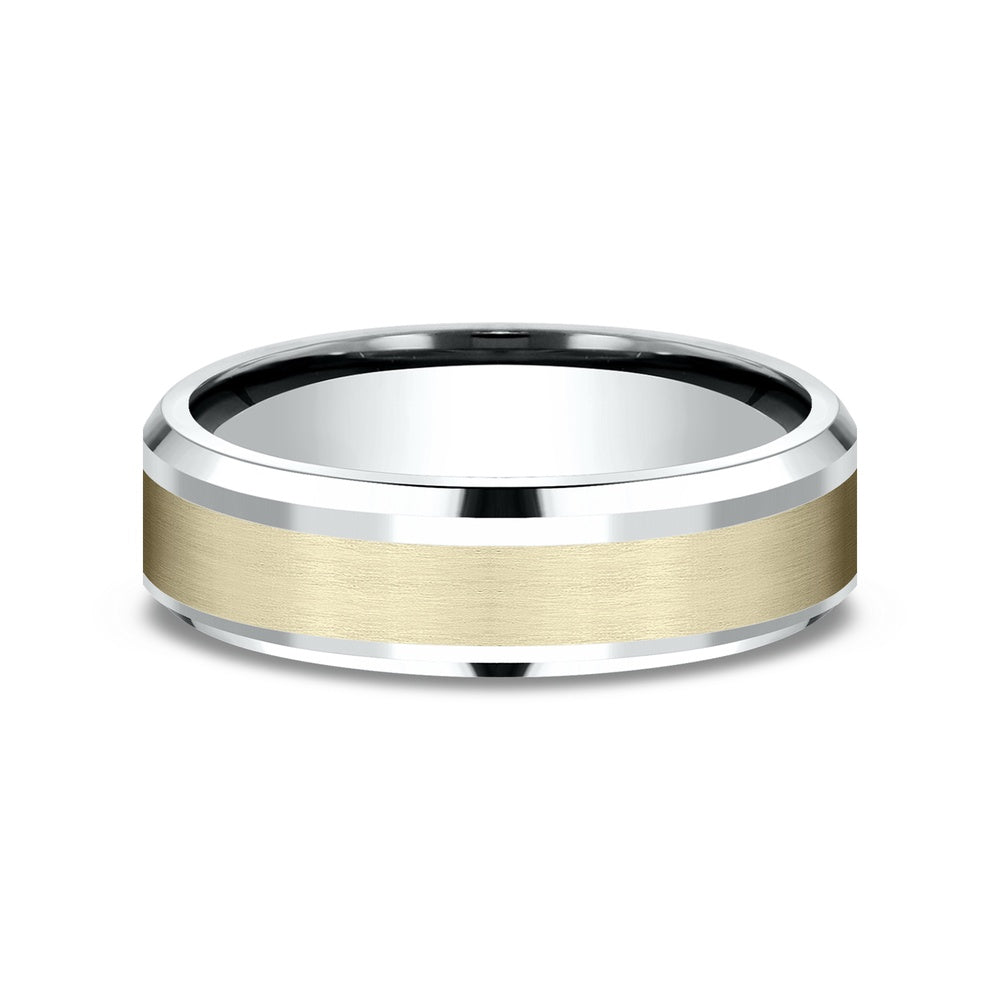 The Duke Men's Wedding Band in 14K Yellow and White Gold - 6mm Width by Benchmark