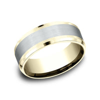 The Duke Men's Wedding Band in 14K Yellow and White Gold - 8mm Width by Benchmark