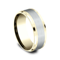 The Duke Men's Wedding Band in 14K Yellow and White Gold - 8mm Width by Benchmark