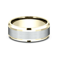 The Duke Men's Wedding Band in 14K Yellow and White Gold - 8mm Width by Benchmark