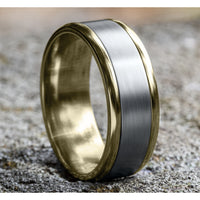 The Duke Men's Wedding Band in 14K Yellow and White Gold - 8mm Width by Benchmark