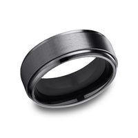 The Duke Men's Wedding Band in Black Titanium - 9mm Width by Forge
