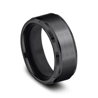 The Duke Men's Wedding Band in Black Titanium - 9mm Width by Forge