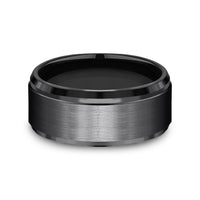 The Duke Men's Wedding Band in Black Titanium - 9mm Width by Forge