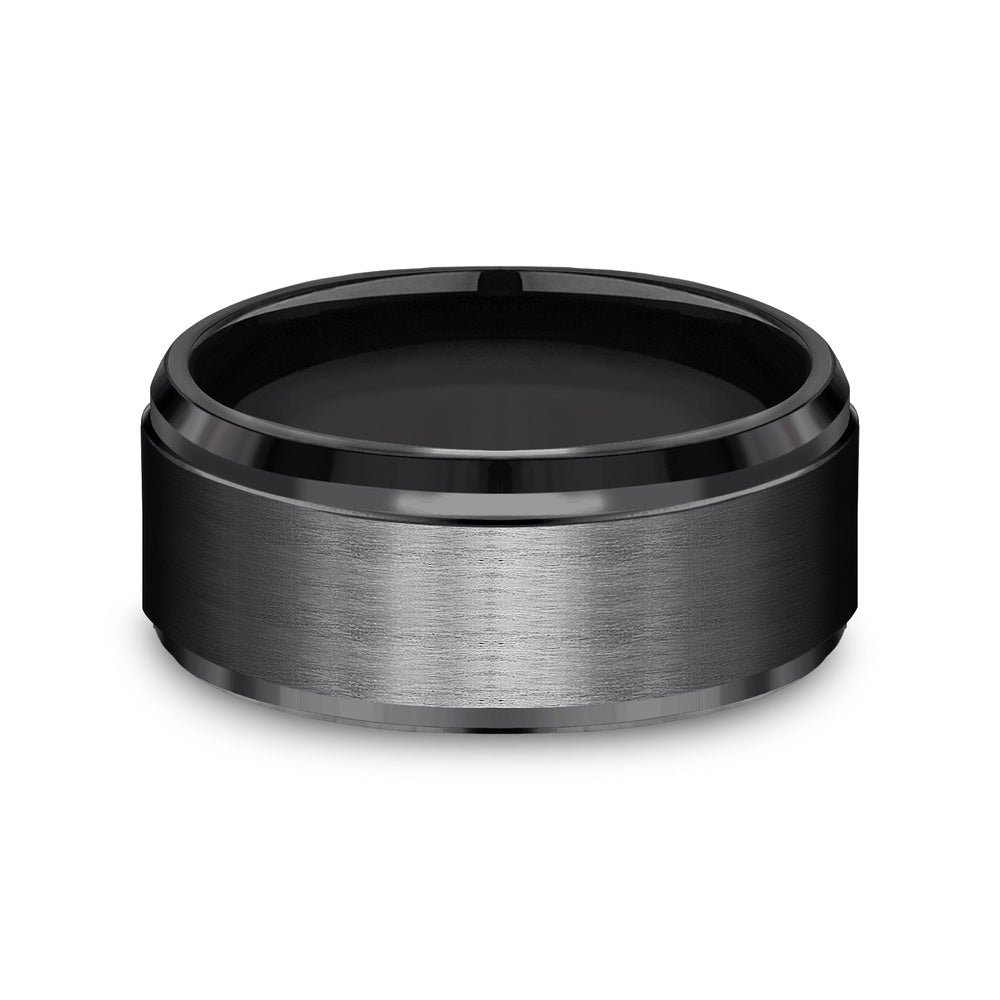 The Duke Men's Wedding Band in Black Titanium - 9mm Width by Forge