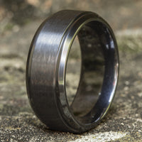The Duke Men's Wedding Band in Black Titanium - 9mm Width by Forge