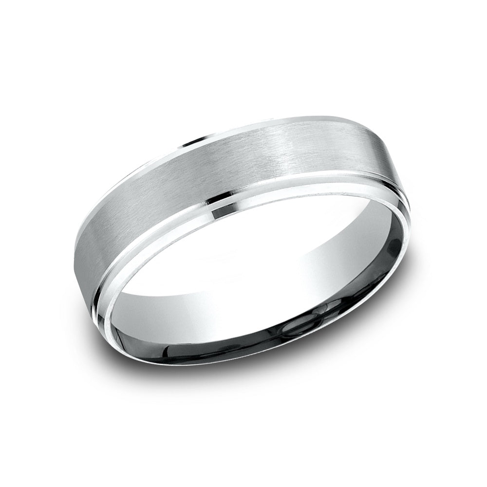 The Duke Men's Wedding Band in White Cobalt - 6mm Width by Forge