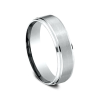 The Duke Men's Wedding Band in White Cobalt - 6mm Width by Forge