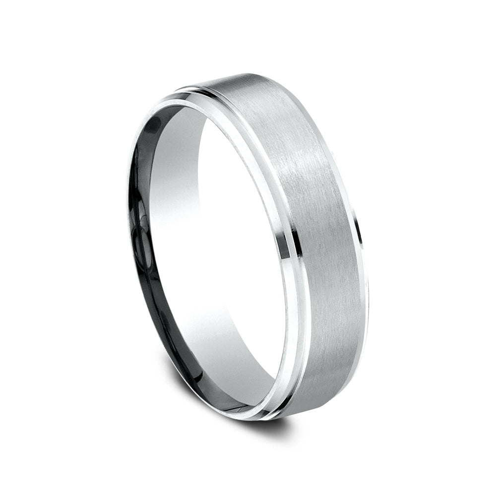The Duke Men's Wedding Band in White Cobalt - 6mm Width by Forge