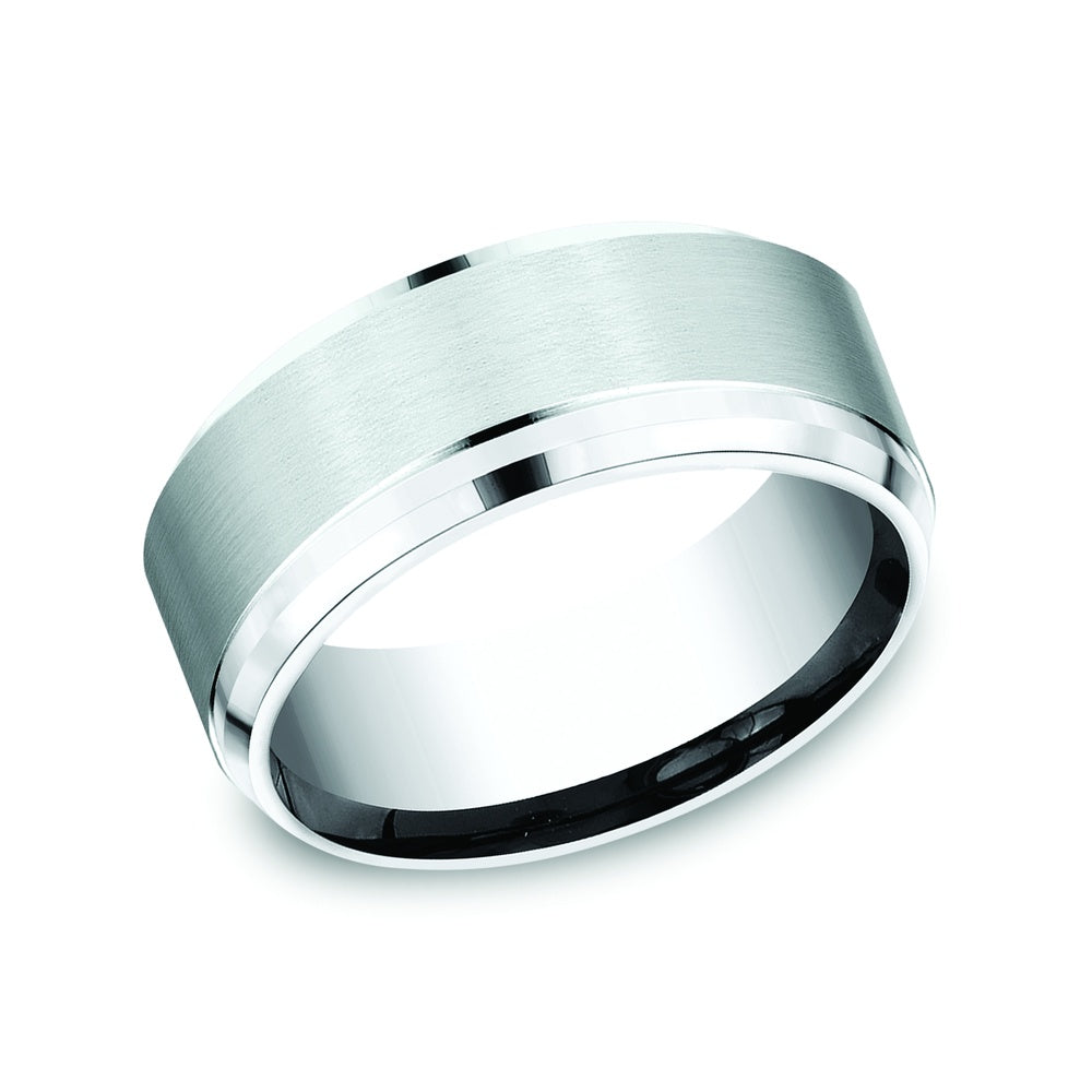 The Duke Men's Wedding Band in White Cobalt - 9mm Width by Forge