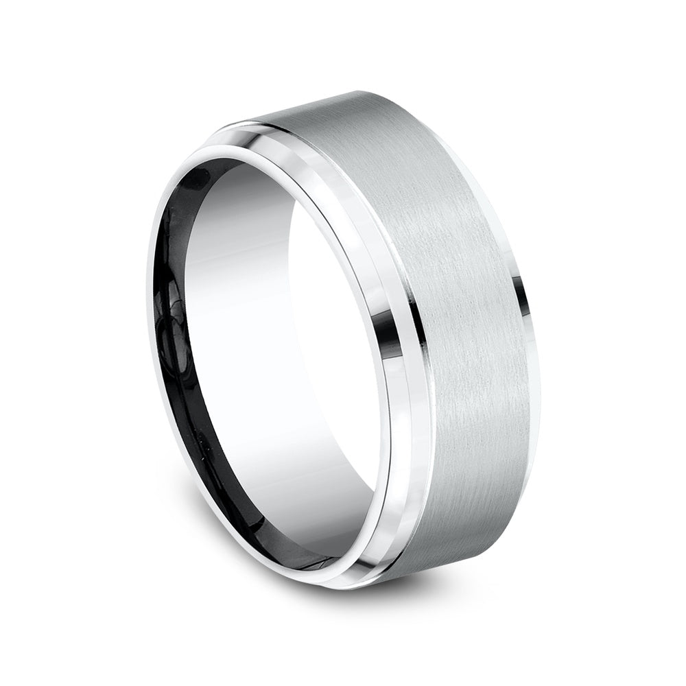 The Duke Men's Wedding Band in White Cobalt - 9mm Width by Forge