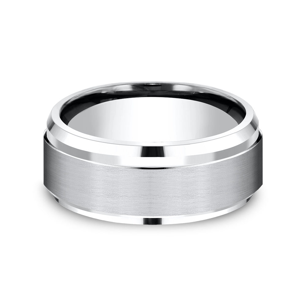 The Duke Men's Wedding Band in White Cobalt - 9mm Width by Forge