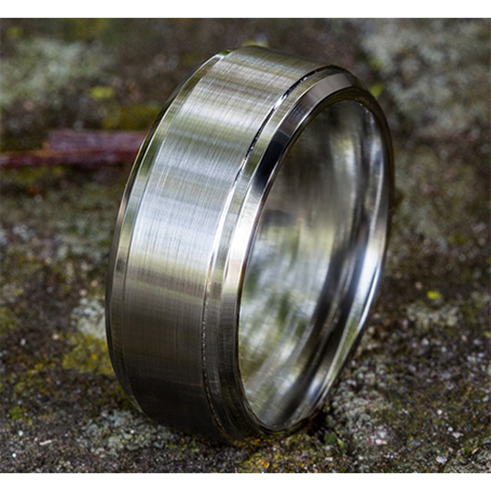 The Duke Men's Wedding Band in White Cobalt - 9mm Width by Forge