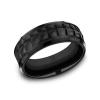 The Dundee Men's Wedding Band in Black Titanium - 8mm Width by Forge