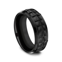 The Dundee Men's Wedding Band in Black Titanium - 8mm Width by Forge