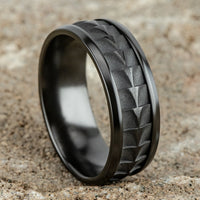 The Dundee Men's Wedding Band in Black Titanium - 8mm Width by Forge