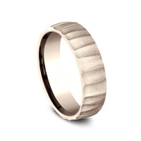 The Dune Men's Wedding Band in 14K Rose Gold - 6.5mm Width by Benchmark