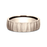 The Dune Men's Wedding Band in 14K Rose Gold - 6.5mm Width by Benchmark