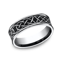 The Dunmore Men's Wedding Band in White Cobalt - 7mm Width by Forge