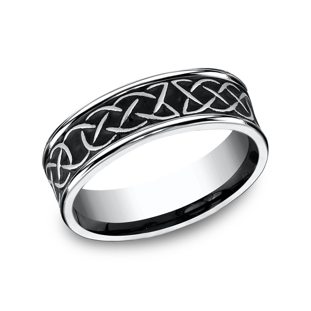 The Dunmore Men's Wedding Band in White Cobalt - 7mm Width by Forge