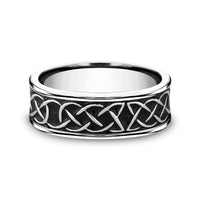 The Dunmore Men's Wedding Band in White Cobalt - 7mm Width by Forge