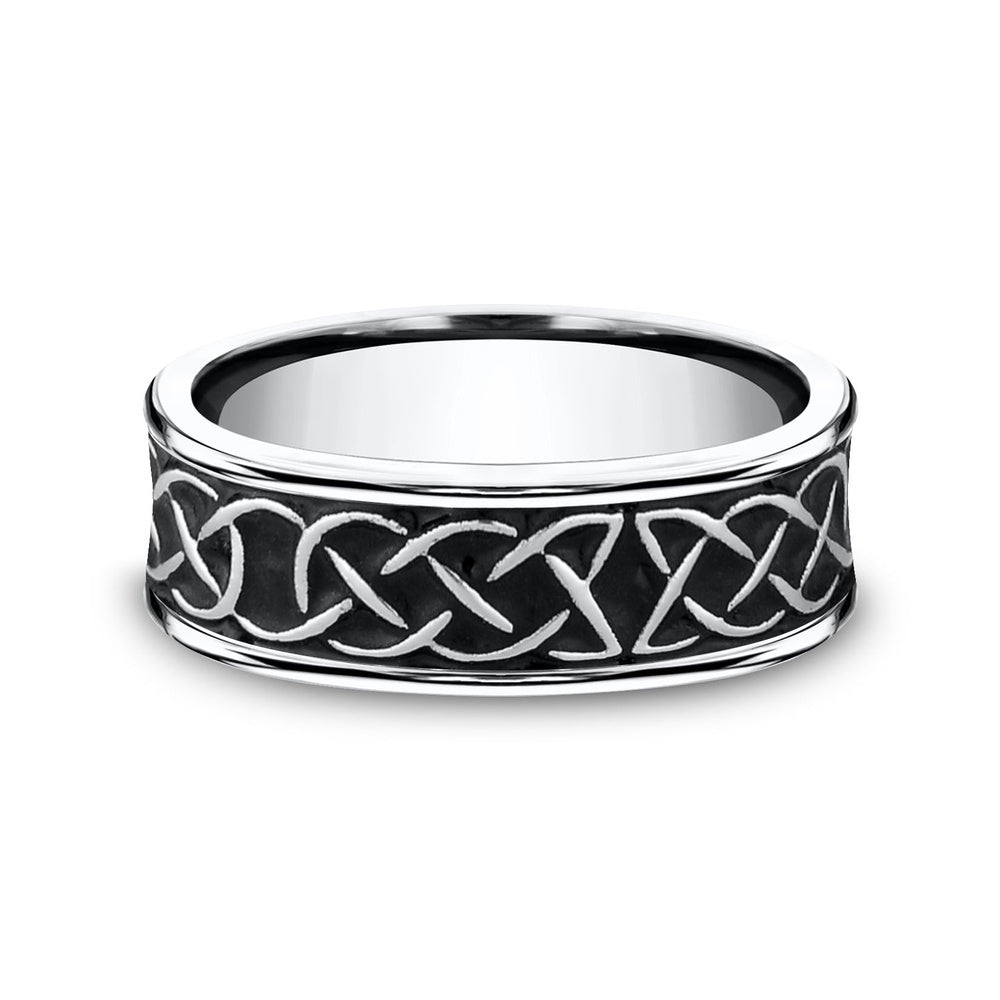 The Dunmore Men's Wedding Band in White Cobalt - 7mm Width by Forge