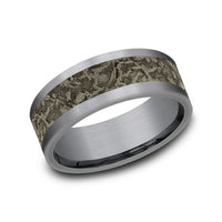 The Easel Men's Wedding Band in Grey Tantalum and Bronze - 8mm Width by Tantalum