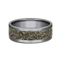 The Easel Men's Wedding Band in Grey Tantalum and Bronze - 8mm Width by Tantalum