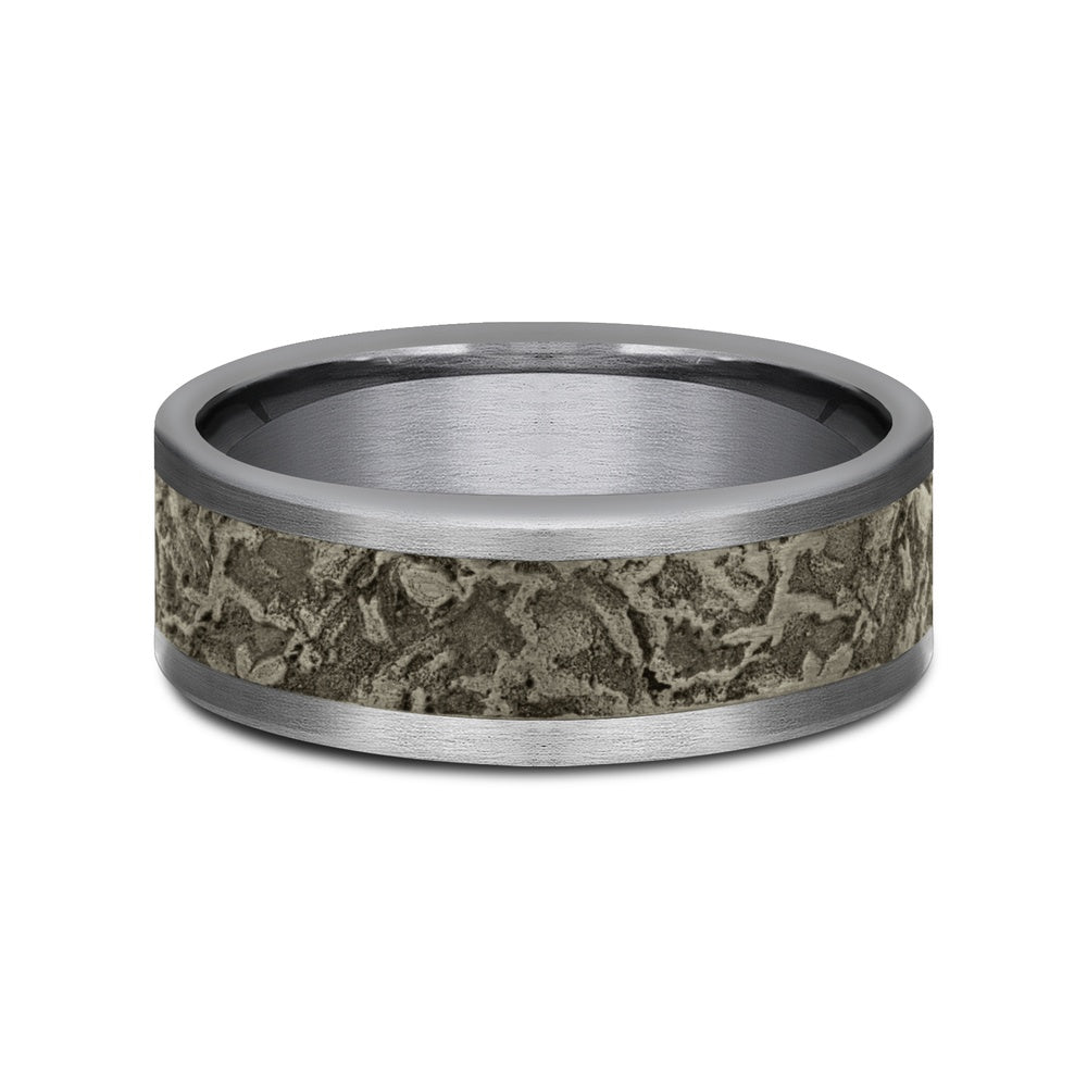The Easel Men's Wedding Band in Grey Tantalum and Bronze - 8mm Width by Tantalum