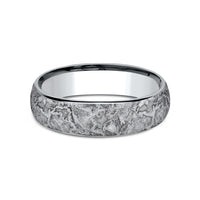 The Easel Men's Wedding Band in White Cobalt - 6mm Width by Forge