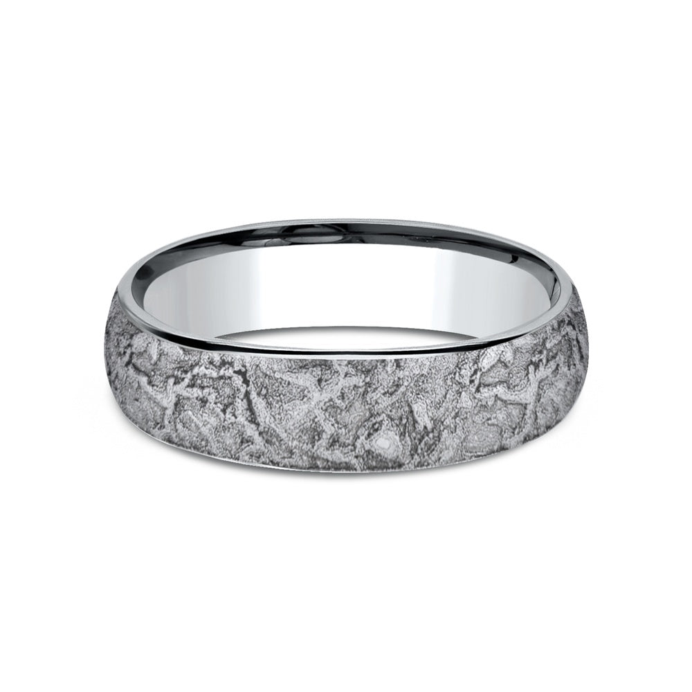 The Easel Men's Wedding Band in White Cobalt - 6mm Width by Forge