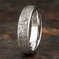The Easel Men's Wedding Band in White Cobalt - 6mm Width by Forge