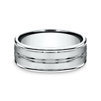 The Echo Men's Wedding Band in 14K White Gold - 8mm Width by Benchmark