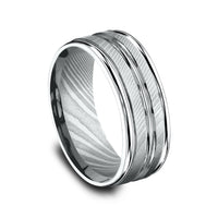 The Echo Men's Wedding Band in Damascus Steel - 8mm Width by Forge