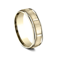 The Eclipse Men's Wedding Band in 14K Yellow Gold - 6.5mm Width by Benchmark