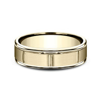 The Eclipse Men's Wedding Band in 14K Yellow Gold - 6.5mm Width by Benchmark