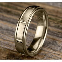 The Eclipse Men's Wedding Band in 14K Yellow Gold - 6.5mm Width by Benchmark