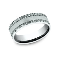 The Edge Men's Wedding Band in 14K White Gold - 7mm Width by Benchmark