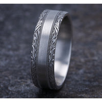 The Edge Men's Wedding Band in 14K White Gold - 7mm Width by Benchmark