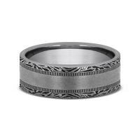 The Edge Men's Wedding Band in Grey Tantalum - 7mm Width by Tantalum