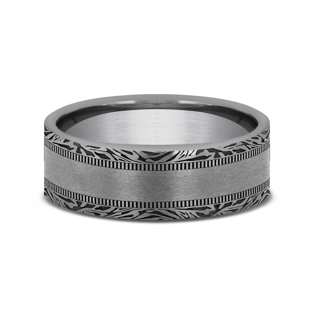 The Edge Men's Wedding Band in Grey Tantalum - 7mm Width by Tantalum