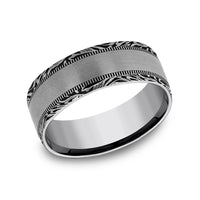 The Edge Men's Wedding Band in Tungsten - 8mm Width by Forge