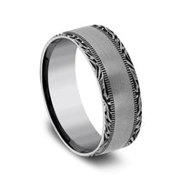 The Edge Men's Wedding Band in Tungsten - 8mm Width by Forge