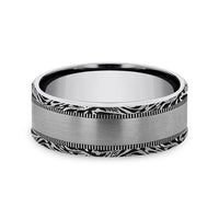 The Edge Men's Wedding Band in Tungsten - 8mm Width by Forge
