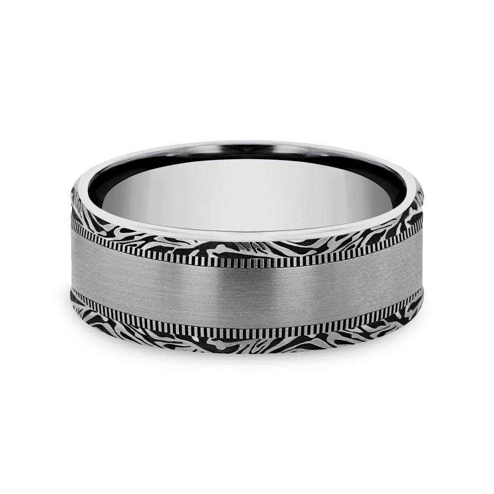 The Edge Men's Wedding Band in Tungsten - 8mm Width by Forge