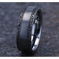 The Edge Men's Wedding Band in Tungsten - 8mm Width by Forge