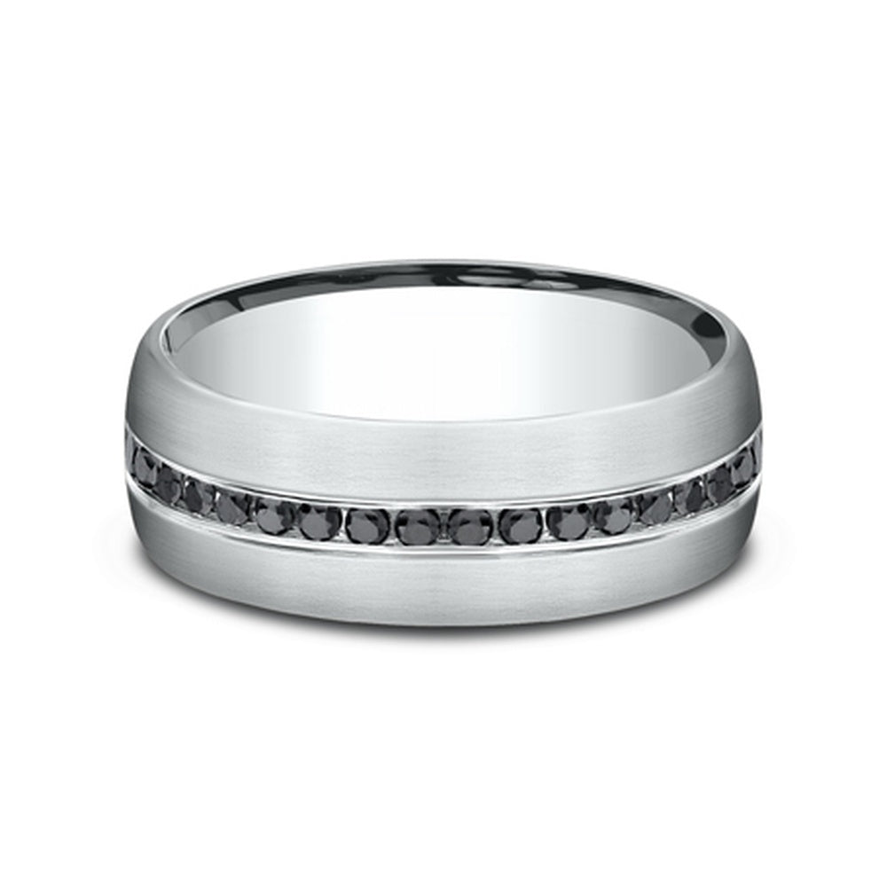 The Edison Men's Wedding Band in 14K White Gold - 7.5mm Width by Benchmark