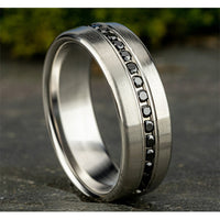 The Edison Men's Wedding Band in 14K White Gold - 7.5mm Width by Benchmark