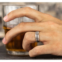 The Edison Men's Wedding Band in 14K White Gold - 7.5mm Width by Benchmark